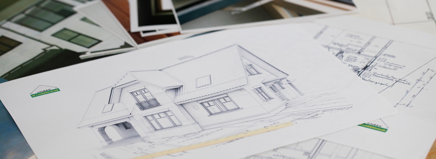 Bauplan eines Hauses