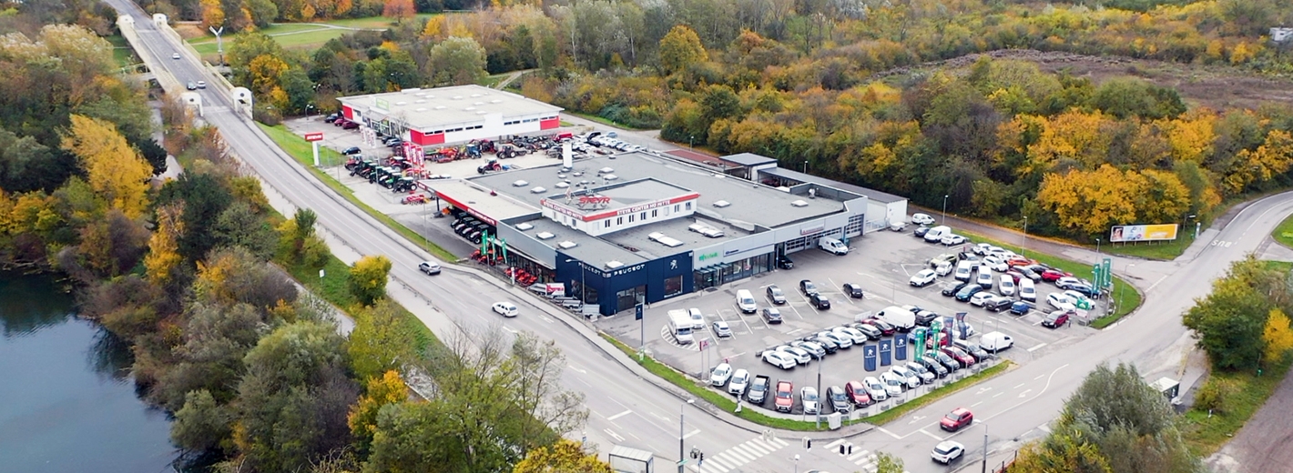 Drohnenaufname vom Lagerhaus Standort St. Pölten-Traisenpark