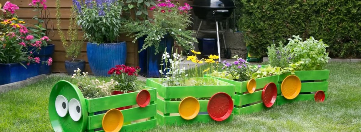 DIY Blumenbeet-Raupe