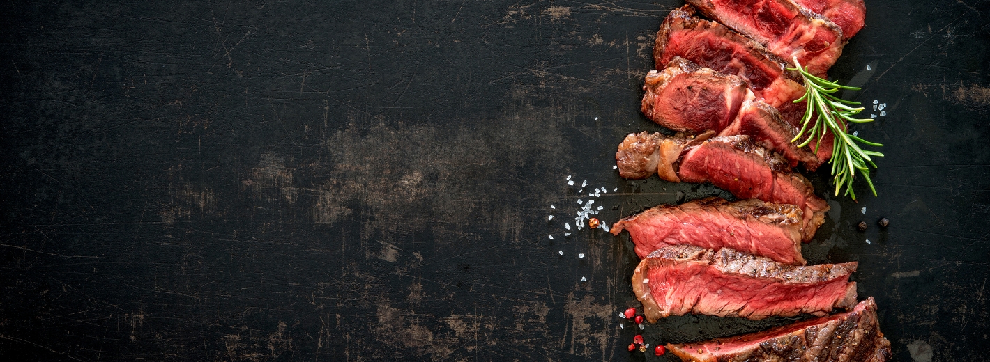 aufgeschnittenes Steak