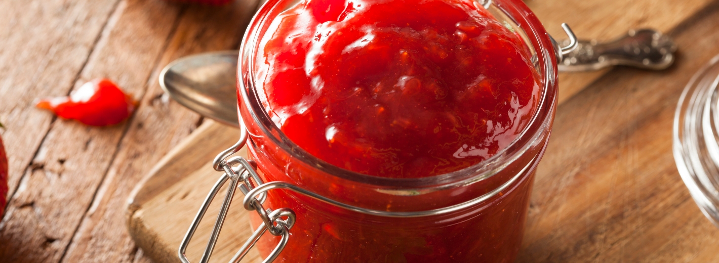 Erdbeermarmelade im Glas