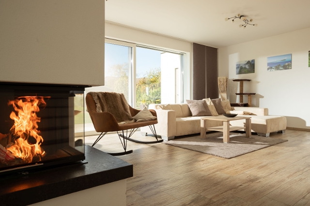 Kamin im Wohnzimmer