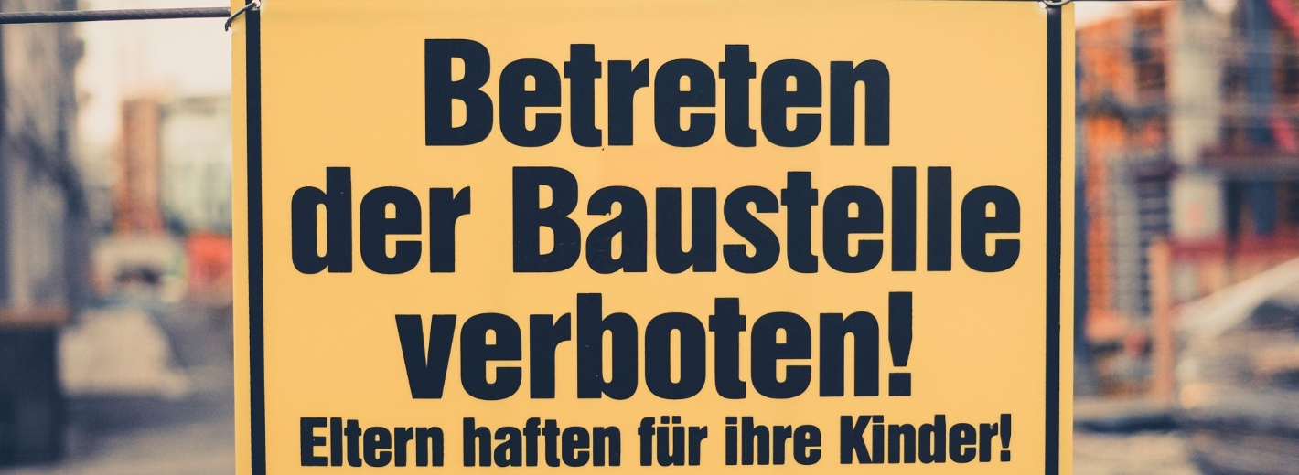 Baustellenschild