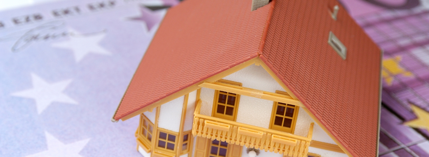 Modellhaus auf Euroscheinen