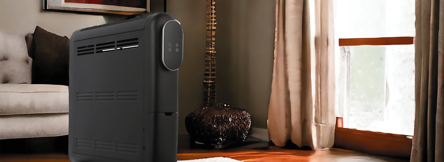 SHX ölfreier Radiator steht im Wohnzimmer