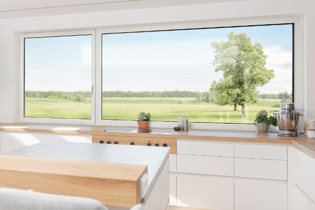 Küche mit Kunststoff-Aluminium Fenster KF 520
