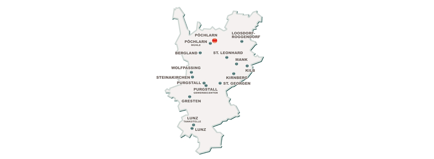 Standorte des Lagerhaus Mostviertel Mitte 2025