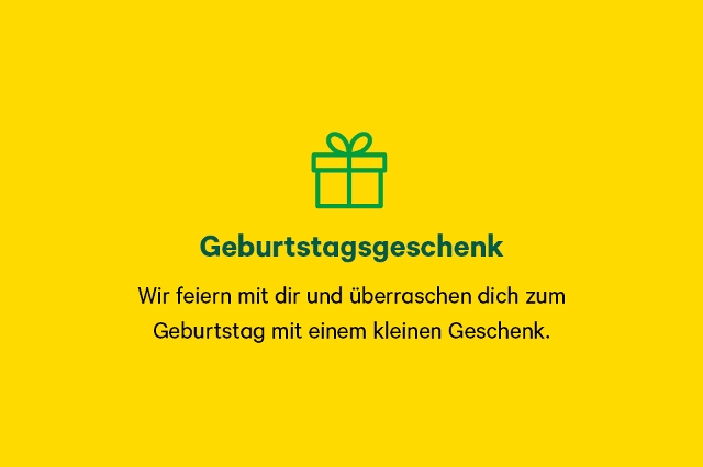 Wir feiern mit dir und überraschen dich zum  Geburtstag mit einem kleinen Geschenk.