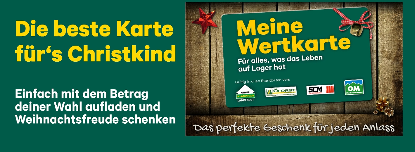 Landforst Gutscheinkarte - einfach mit dem Betrag deiner Wahl aufladen und Einkaufsfreude schenken