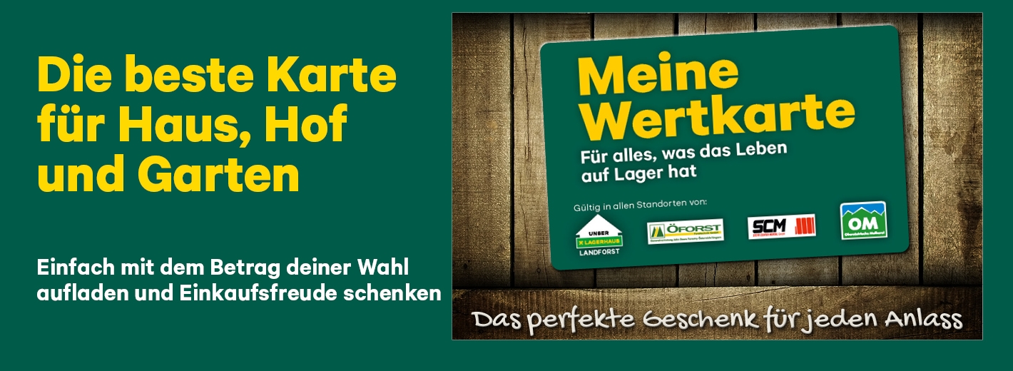 Landforst Gutscheinkarte - einfach mit dem Betrag deiner Wahl aufladen und Einkaufsfreude schenken