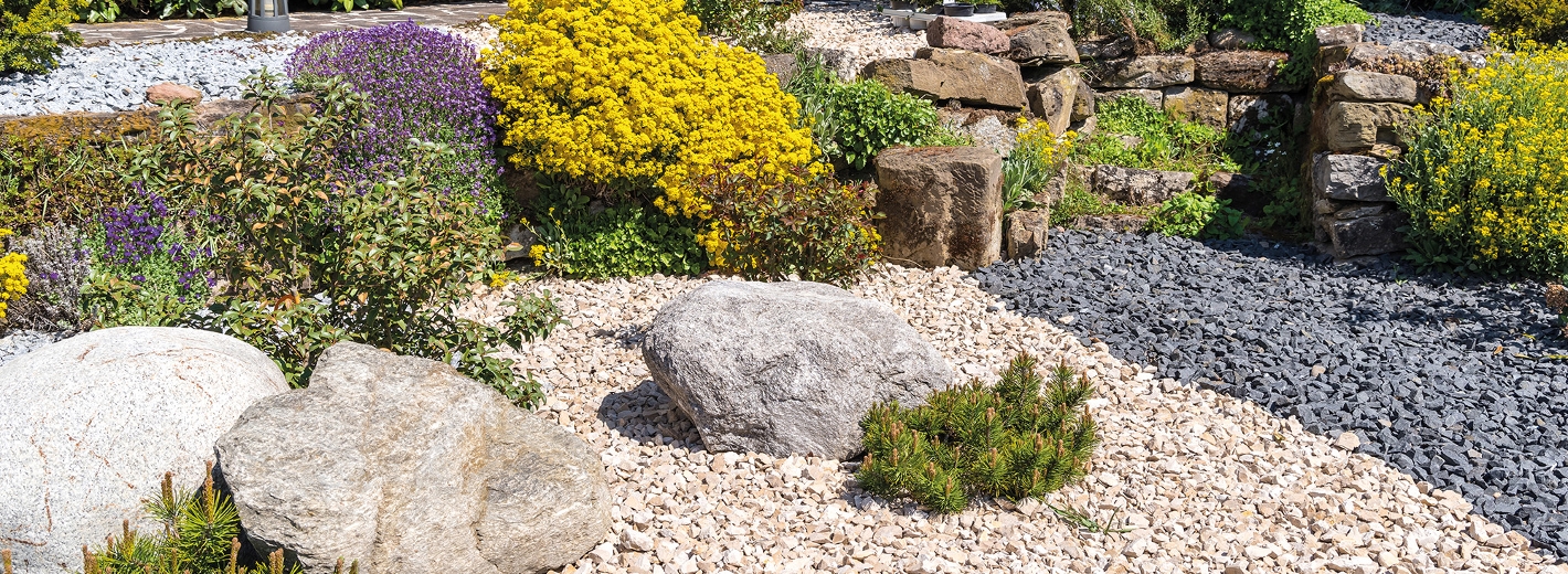 Schotter im Gartenbau