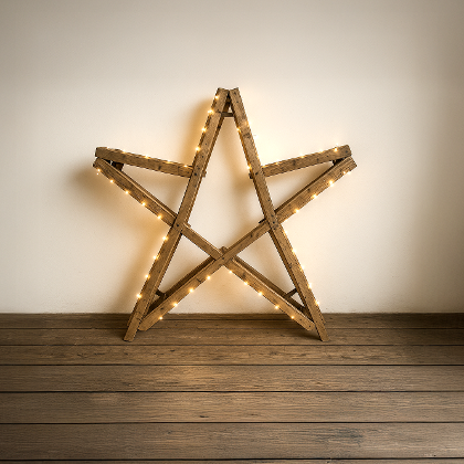 Weihnachtsstern aus Holzböcken