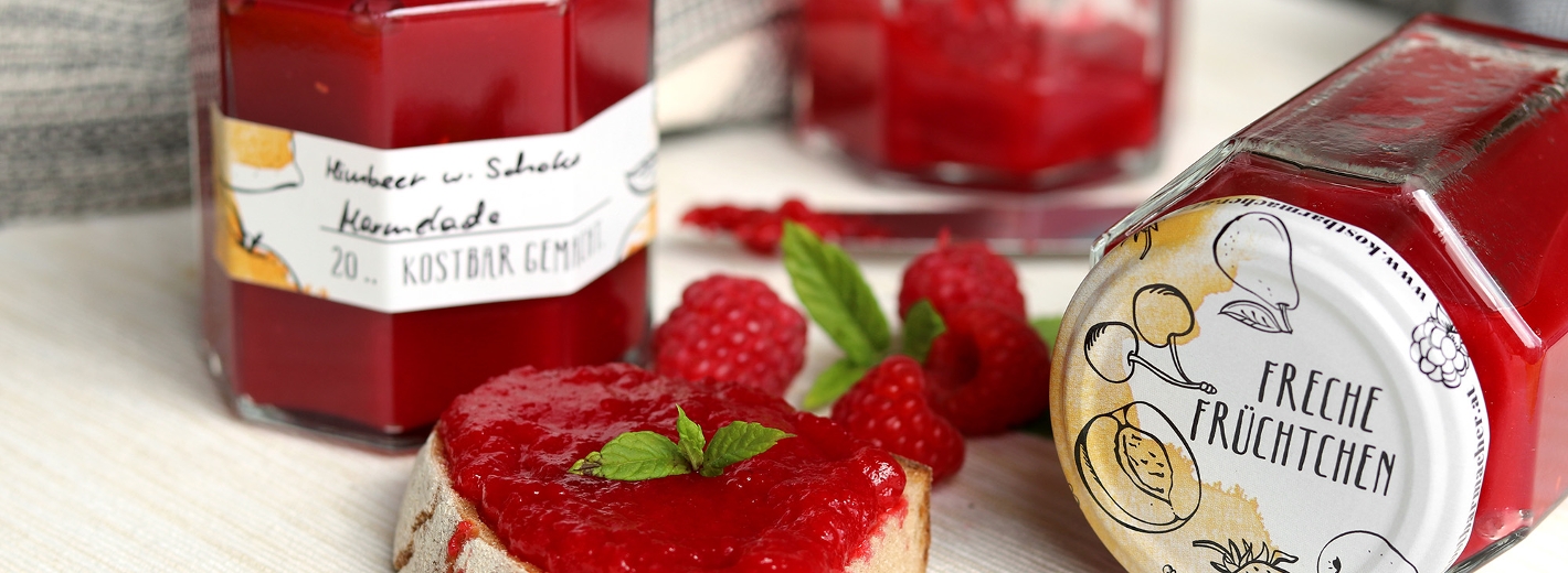 Himbeer Marmelade mit weißer Schokolade