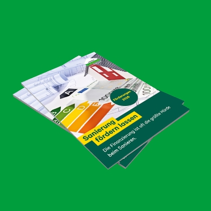 Folder Hausbau Sanierung Förderung 2025/2026