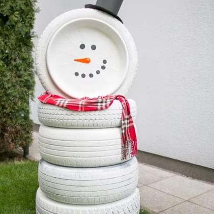 DIY Reifen-Schneemann