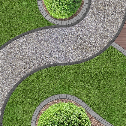 Kiesweg in Garten