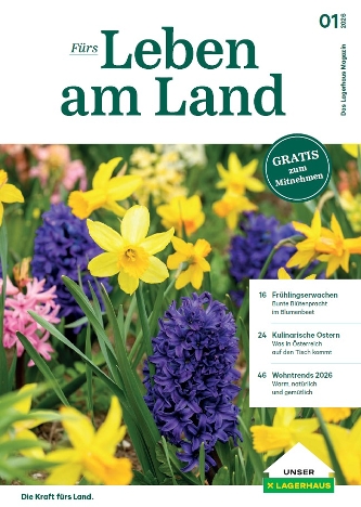 Titelseite Lagerhaus Magazin 01 2026 mit bunten Blumen