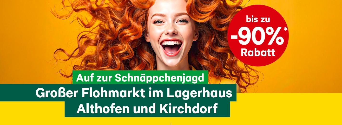 Großer Flohmarkt im Lagerhaus Althofen und Kirchdorf vom 11. bis 19. September 2026.